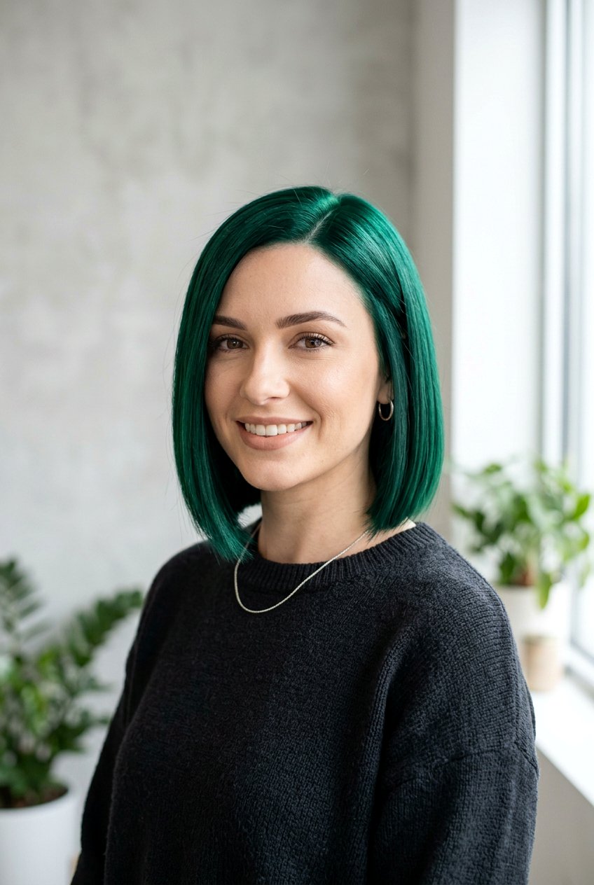 Emerald Green Hair - 20 fantasy hair color ideas - 20 fantasy hair color ideas