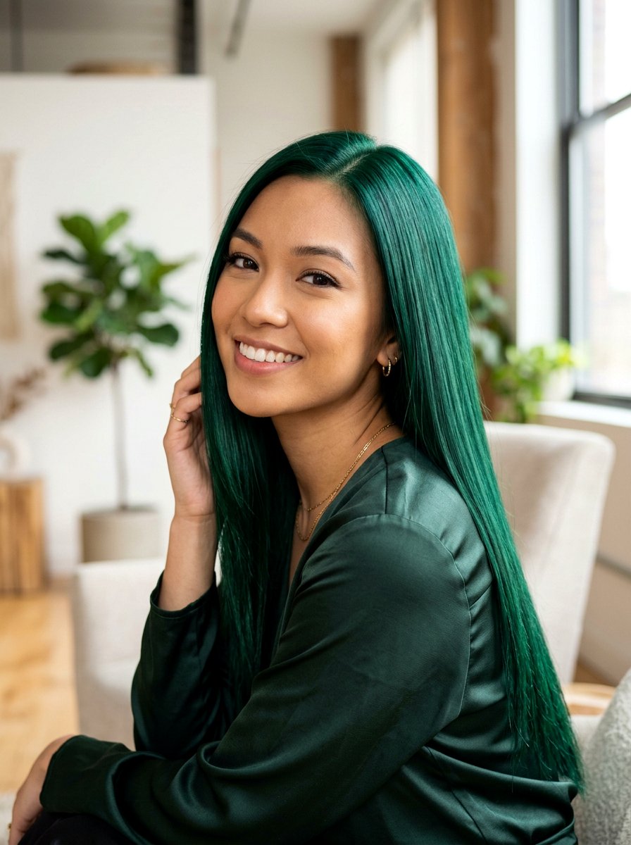 Emerald Green Hair Color - 20 photoshoot hair color ideas - 20 photoshoot hair color ideas