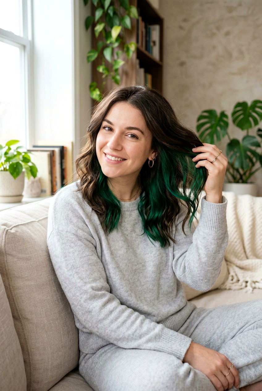 Emerald Peekaboo Hair DIY At Home - 20 emerald peekaboo hair - 20 emerald peekaboo hair