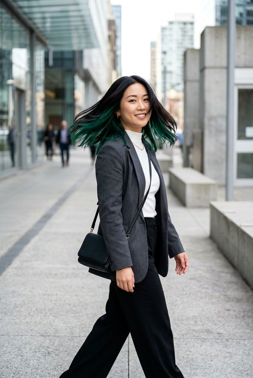 Emerald Peekaboo Hair On Asian Hair - 20 emerald peekaboo hair - 20 emerald peekaboo hair