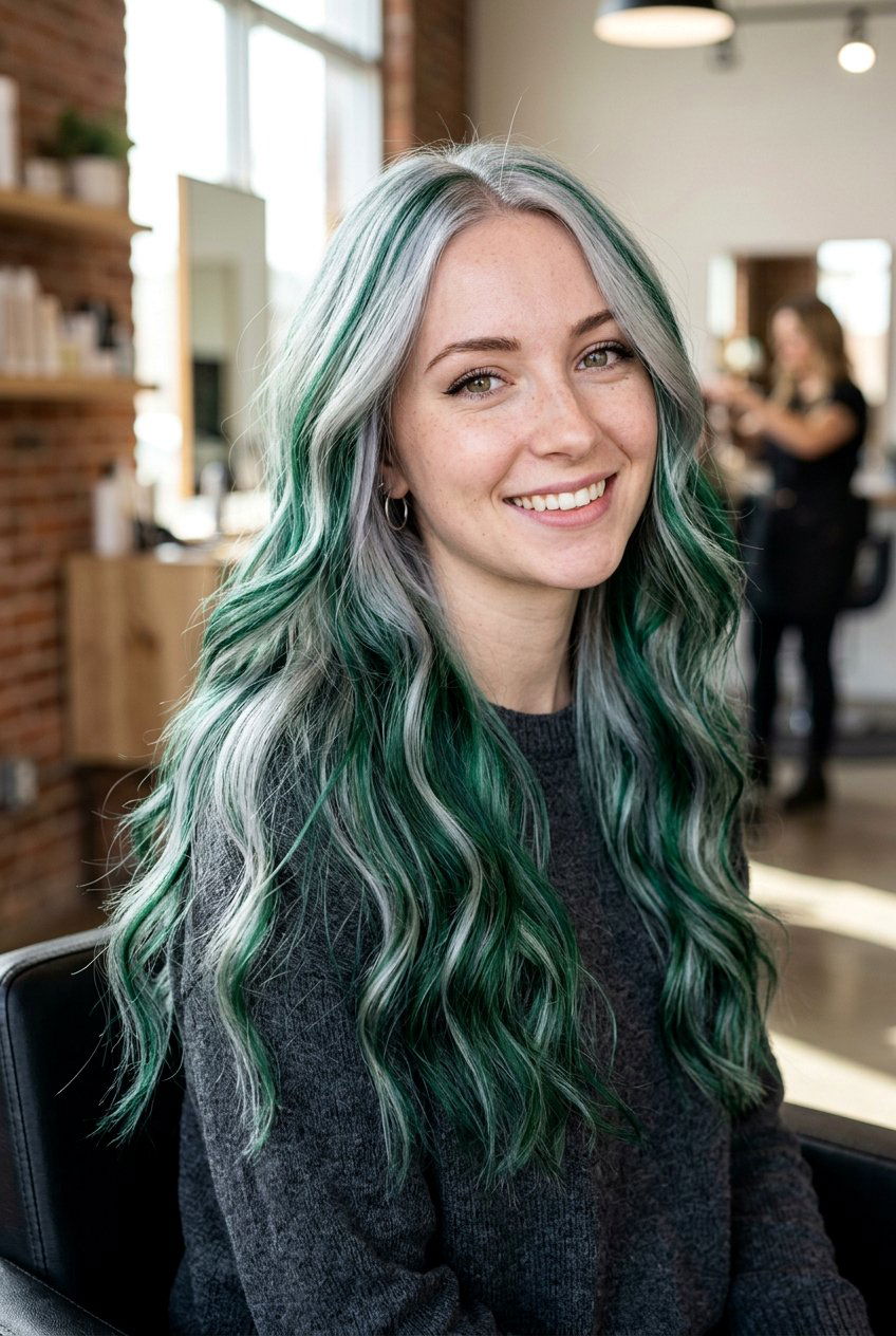 Emerald green and silver hair - 20 emerald green hair color - 20 emerald green hair color