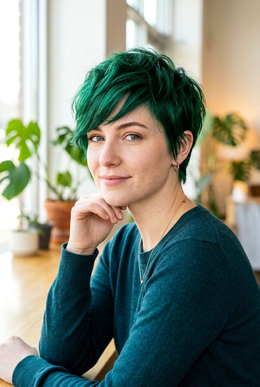 Emerald green pixie cut - 20 emerald green hair color - 20 emerald green hair color