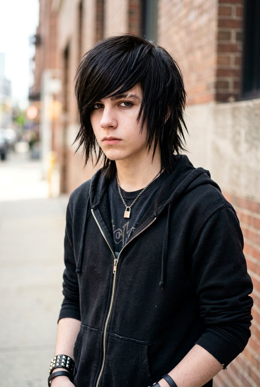 Emo Shag - 20 long haircut for boys with straight hair - 20 long haircut for boys with straight hair