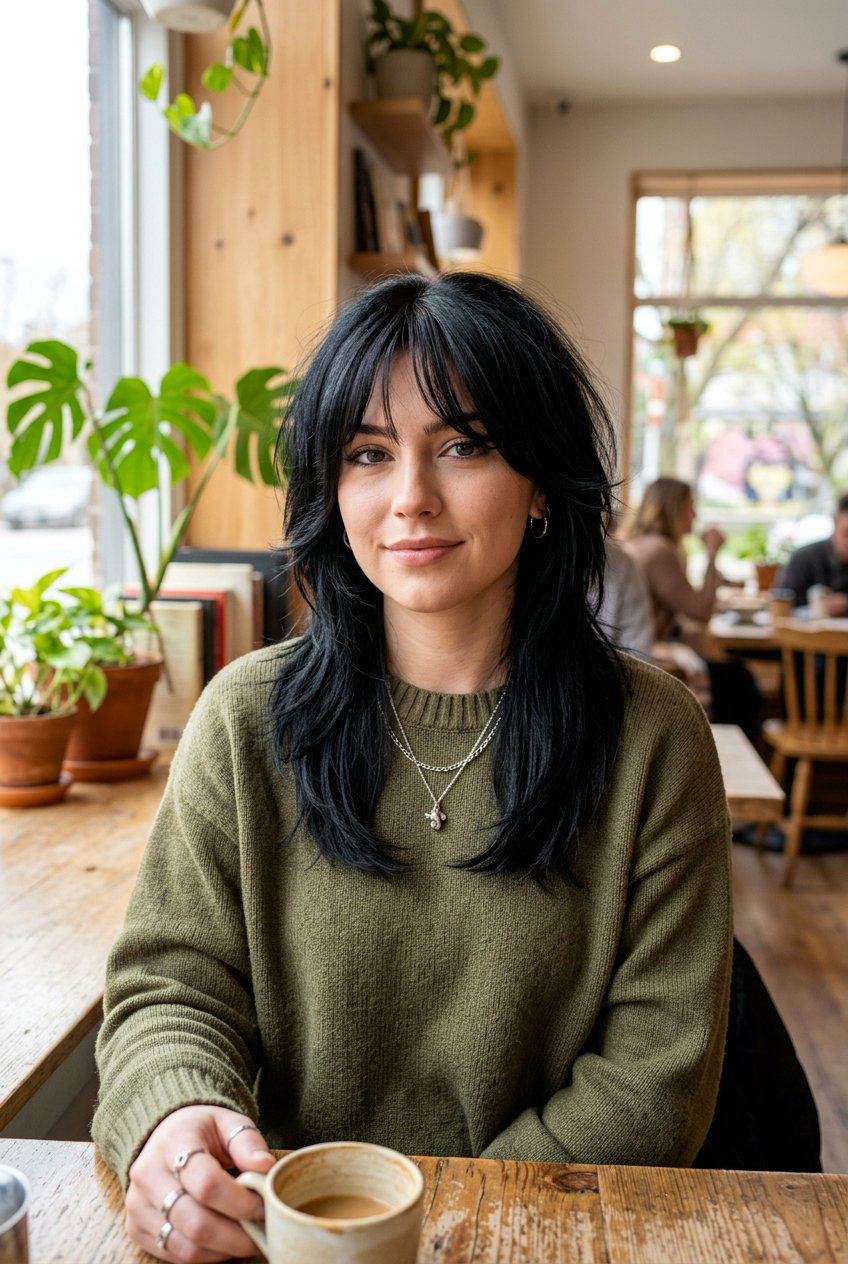 Emo Wolf Cut With Curtain Bangs - 20 emo wolf cut for straight hair - 20 emo wolf cut for straight hair