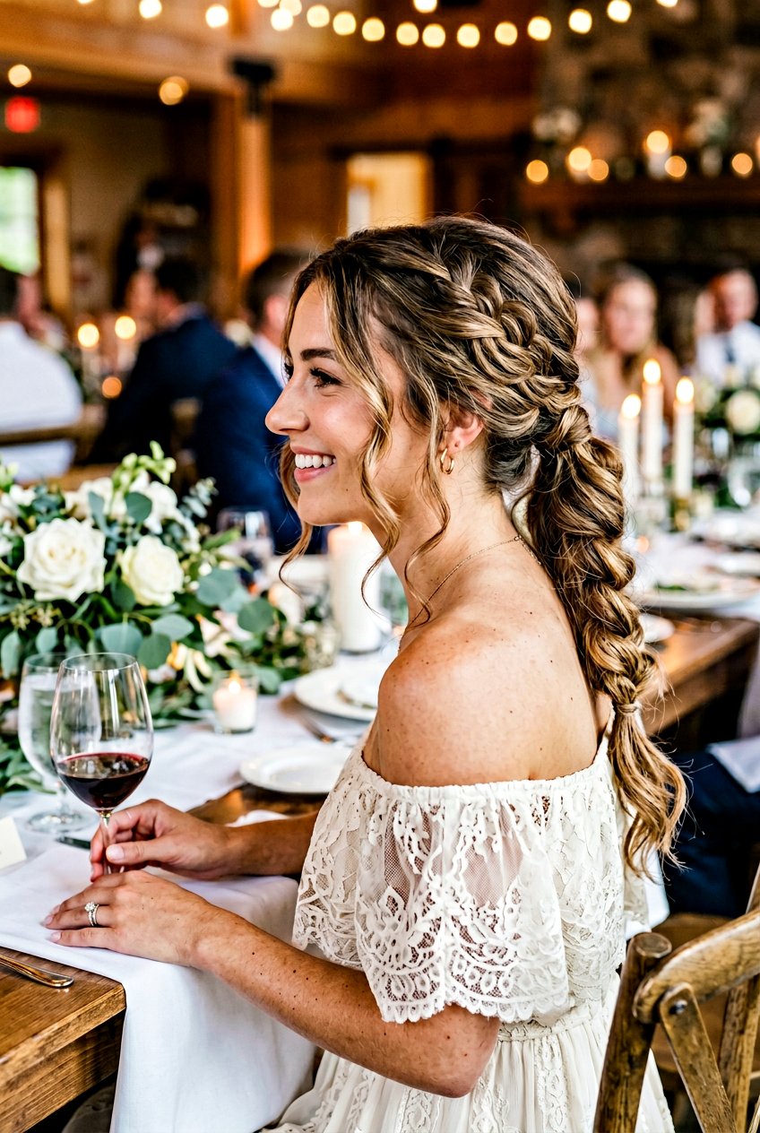 Engagement Dinner Loose Braided Ponytail - 20 engagement dinner hairstyles - 20 engagement dinner hairstyles