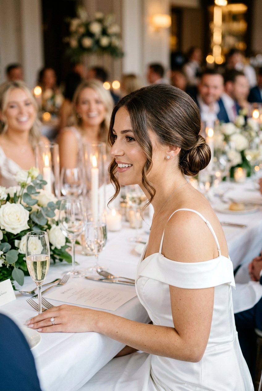 Engagement Dinner Low Bun With Face Framing Pieces - 20 engagement dinner hairstyles - 20 engagement dinner hairstyles