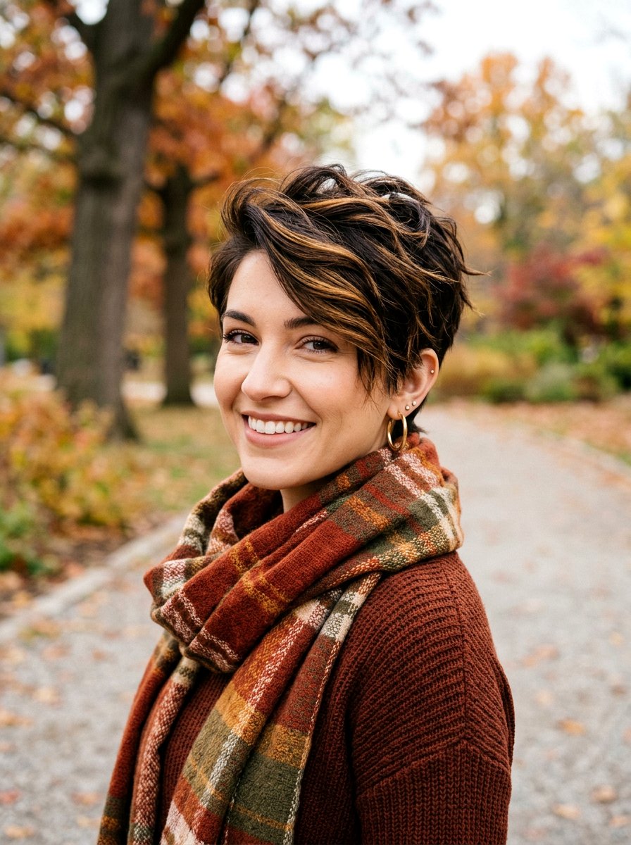 Espresso And Caramel Pixie - 20 dimensional pixie hair color ideas - 20 dimensional pixie hair color ideas