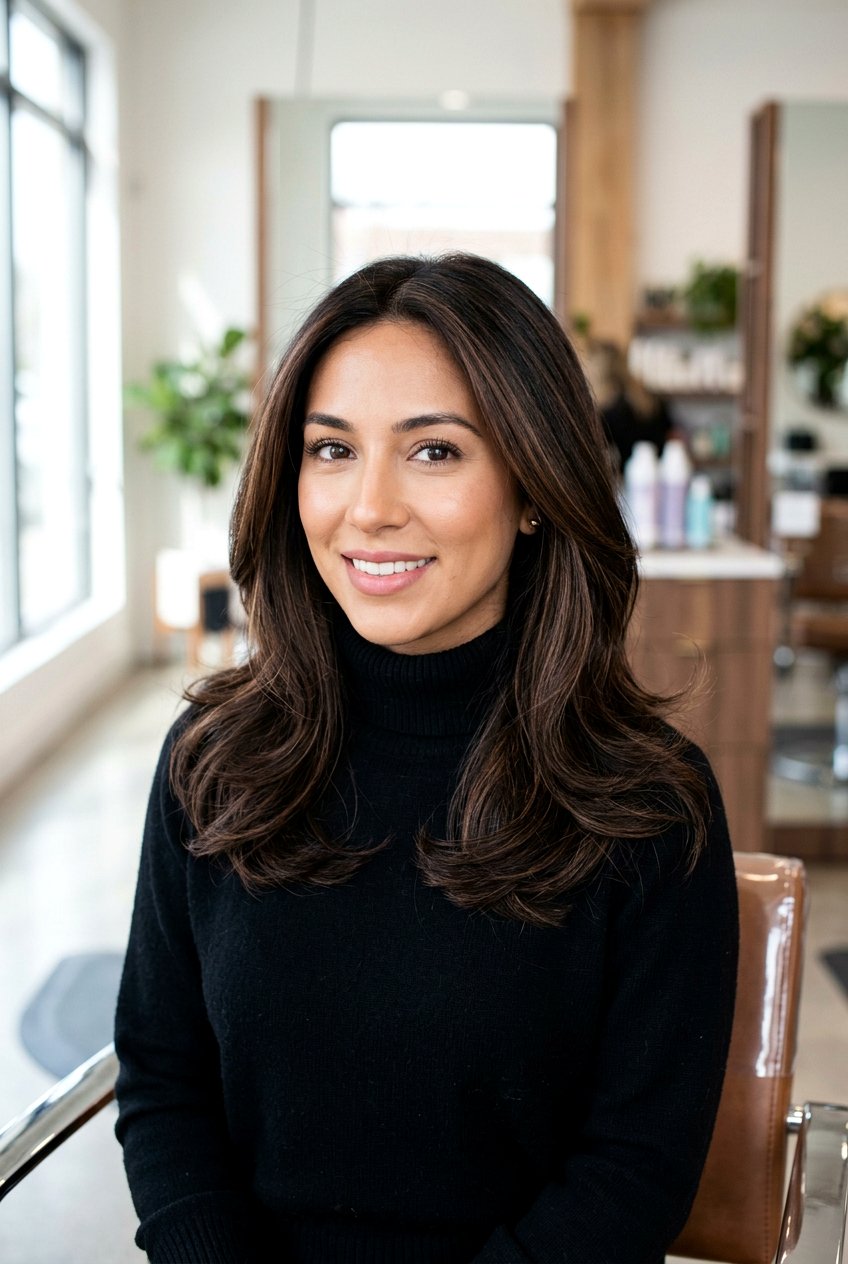 Espresso Babylights On Dark Brown Hair - 20 babylights for dark brunette hair - 20 babylights for dark brunette hair