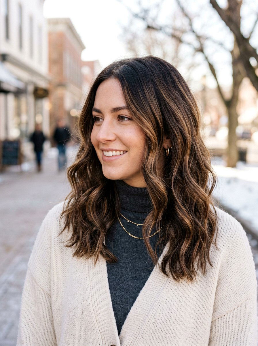 Espresso Balayage On Wavy Hair - 20 winter espresso balayage hair - 20 winter espresso balayage hair