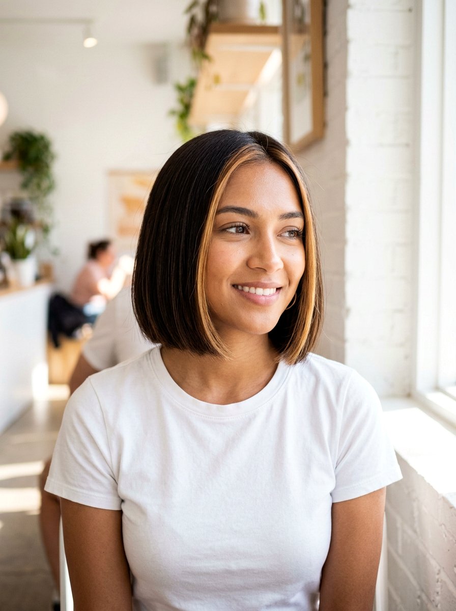 Espresso Bob With Caramel Money Piece - 20 rich espresso with caramel money piece - 20 rich espresso with caramel money piece