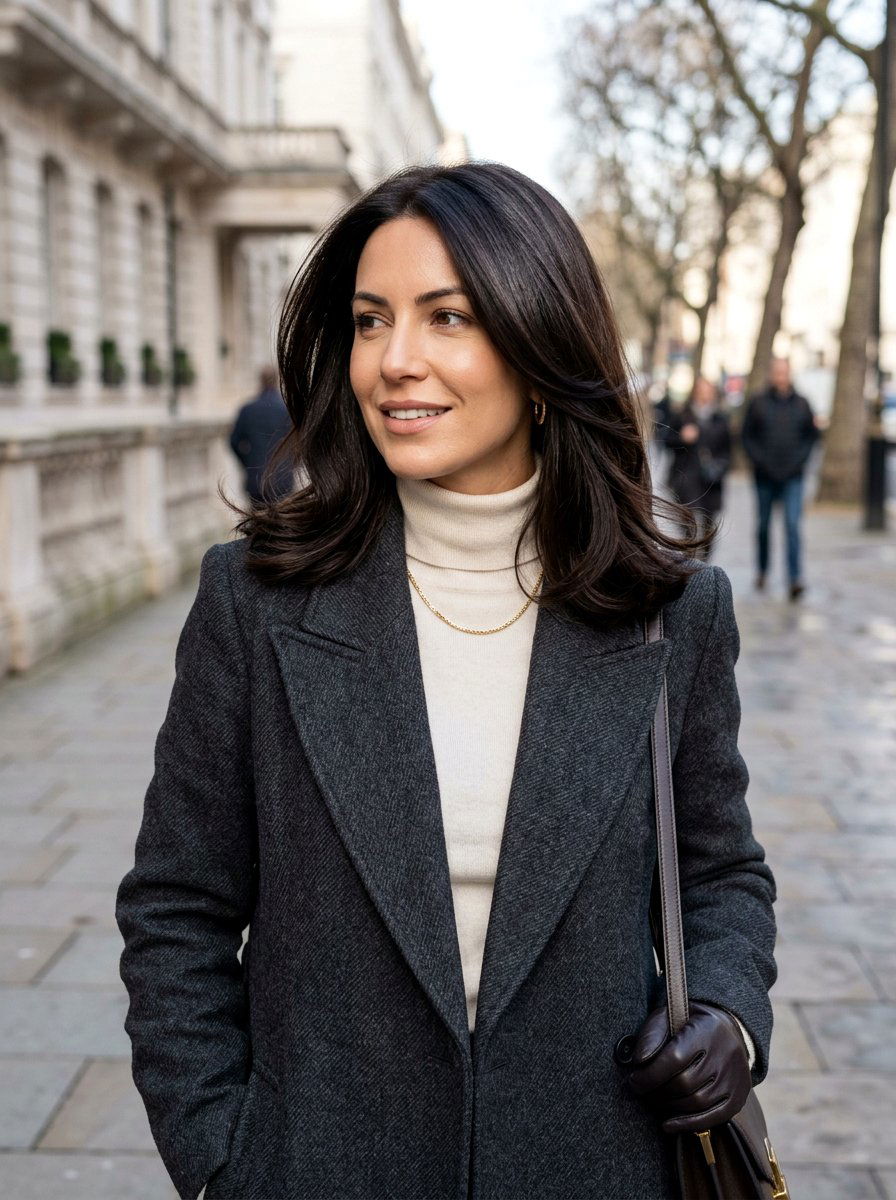 Espresso Brown Layered Lob - 20 salon color ideas for layered lobs - 20 salon color ideas for layered lobs