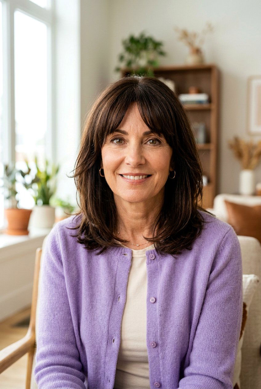 Espresso Brunette Curtain Bangs For Mature Women - 20 dark espresso brunette for mature women - 20 dark espresso brunette for mature women