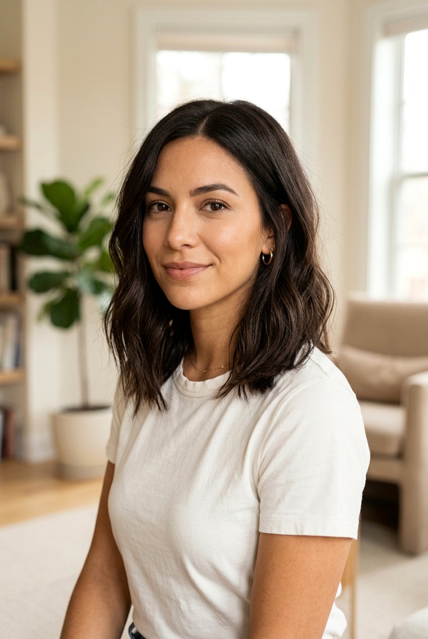 Espresso Brunette Lob Haircut - 20 glossy espresso brunette - 20 glossy espresso brunette