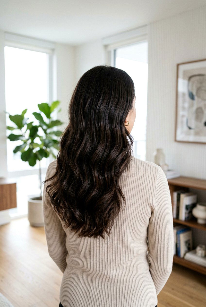 Espresso Brunette With Soft Waves - 20 glossy espresso brunette - 20 glossy espresso brunette