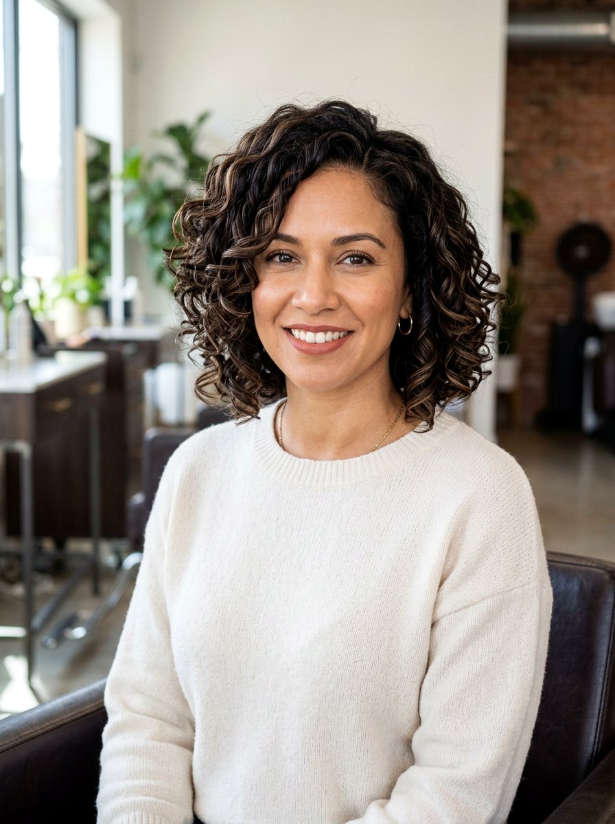 Espresso Dimensional Balayage Graduated Curly Bob - 20 dimensional balayage for curly bob - 20 dimensional balayage for curly bob