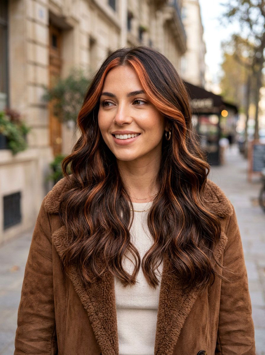 Espresso Hair With Copper Caramel Money Piece - 20 rich espresso with caramel money piece - 20 rich espresso with caramel money piece