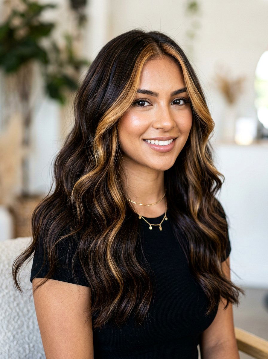 Espresso Hair With Golden Caramel Money Piece - 20 rich espresso with caramel money piece - 20 rich espresso with caramel money piece