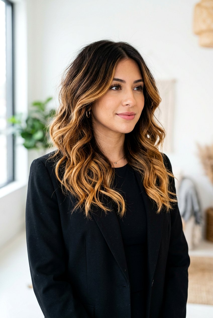 Espresso To Caramel Balayage Layers - 20 brunette balayage for shoulder length layers - 20 brunette balayage for shoulder length layers