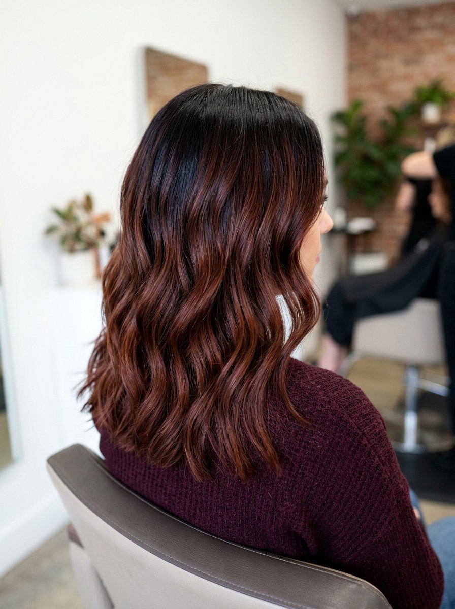 Espresso To Mahogany Brunette Balayage Root Melt - 20 root melt ideas for brunette balayage - 20 root melt ideas for brunette balayage