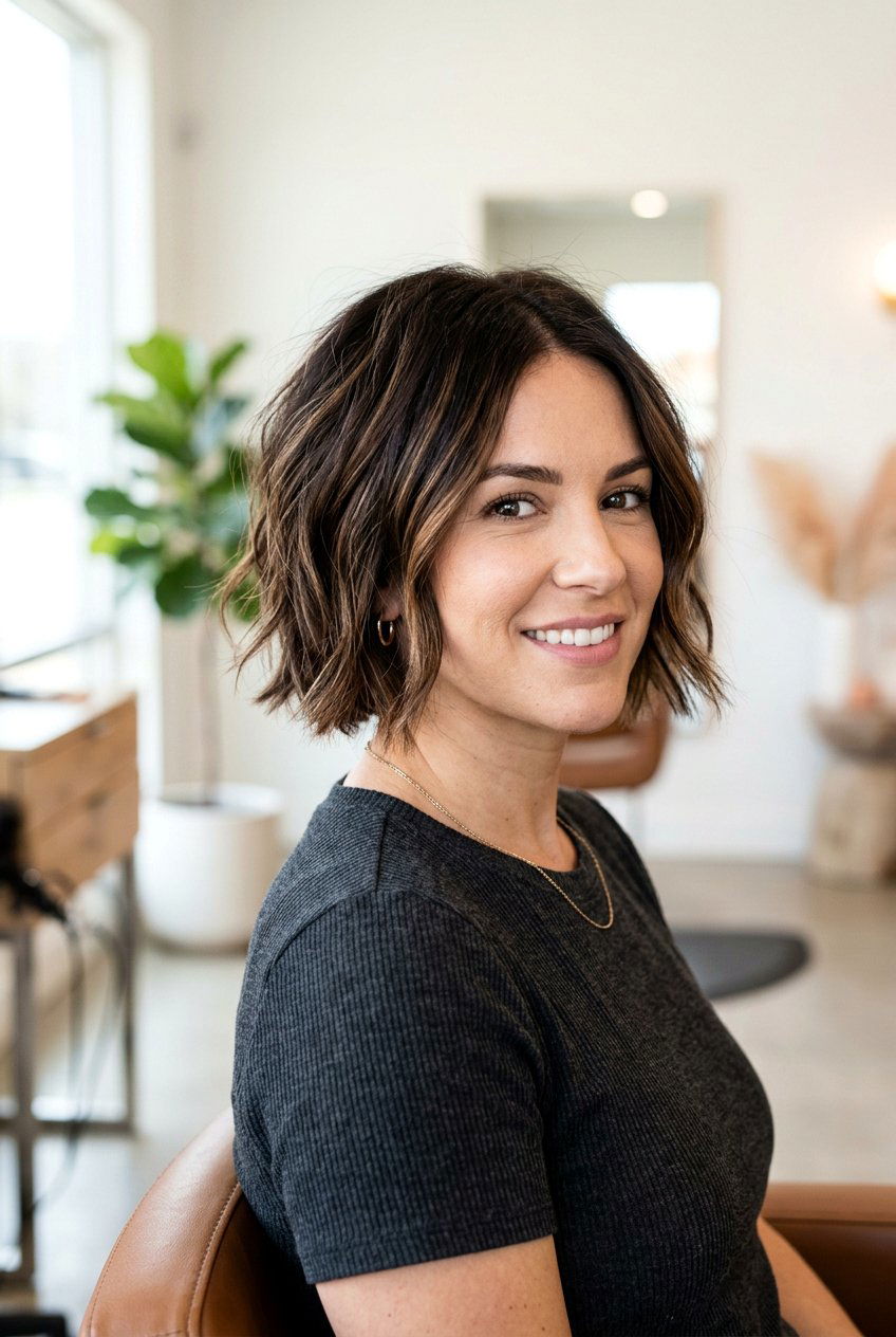 Espresso balayage on short bob - 20 espresso balayage hair - 20 espresso balayage hair