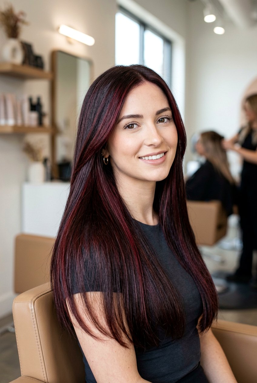 Espresso hair with wine red highlights - 20 brown hair with red highlights - 20 brown hair with red highlights