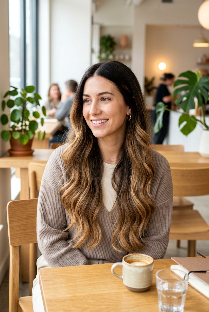 Espresso to Soft Caramel Ombre - 20 soft ombre on brown hair - 20 soft ombre on brown hair