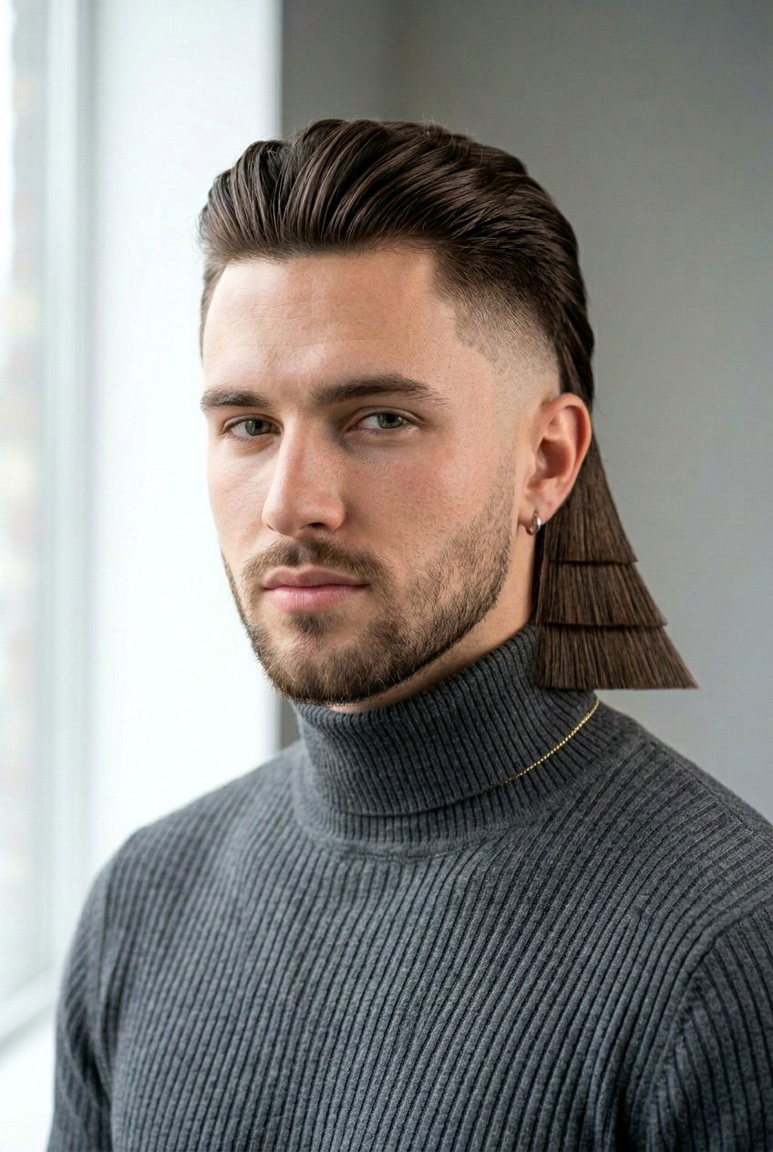 Euro Mullet Fade - 20 mullet fade for straight hair men - 20 mullet fade for straight hair men