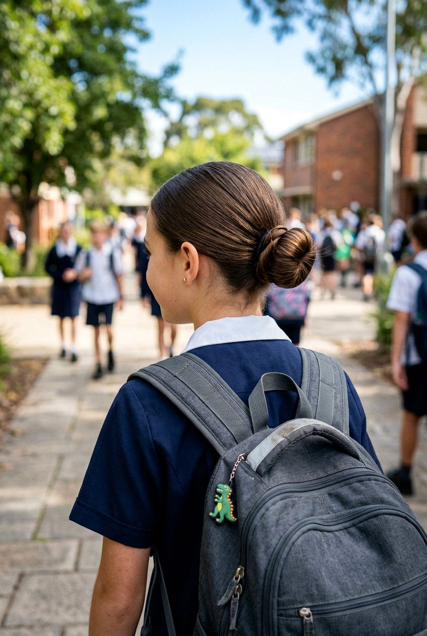 Everyday Quick Bun For School Girls - 20 school bun hairstyle for girls - 20 school bun hairstyle for girls
