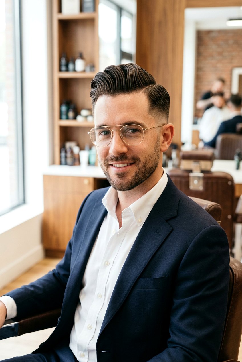 Executive Contour Haircut - 20 men haircut with glasses mature style - 20 men haircut with glasses mature style