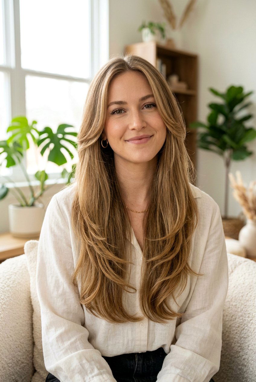 Extra Long Face Framing Layers - 20 extra long layered haircut - 20 extra long layered haircut