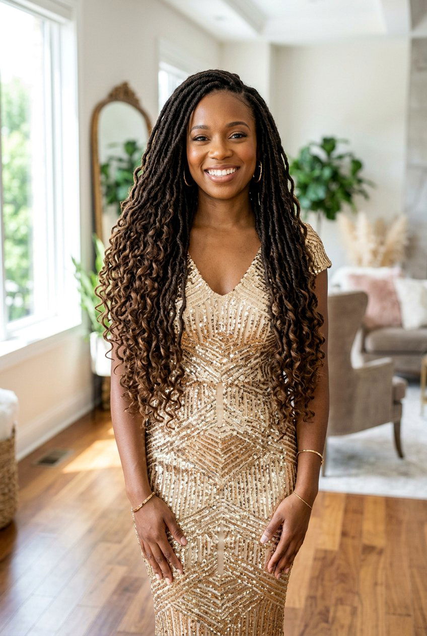 Extra Long Faux Locs With Curly Ends - 20 faux locs with curly ends - 20 faux locs with curly ends