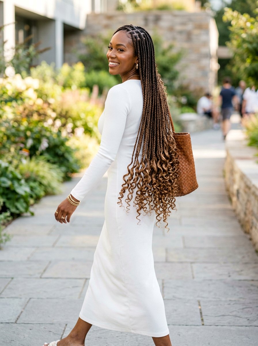 Extra Long Knotless Braids With Curls - 20 knotless braids with curls - 20 knotless braids with curls