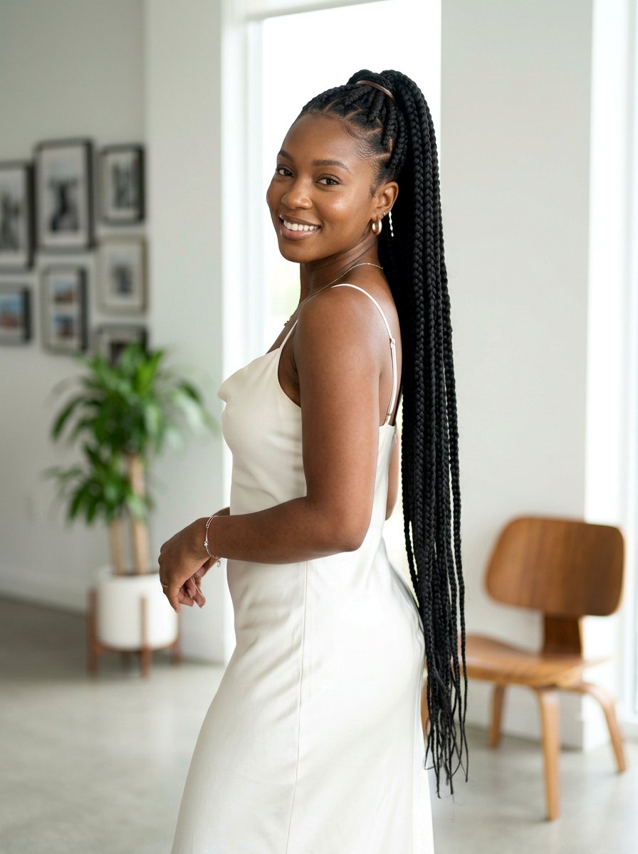Extra long jumbo knotless braids ponytail - 20 jumbo knotless braids ponytail - 20 jumbo knotless braids ponytail
