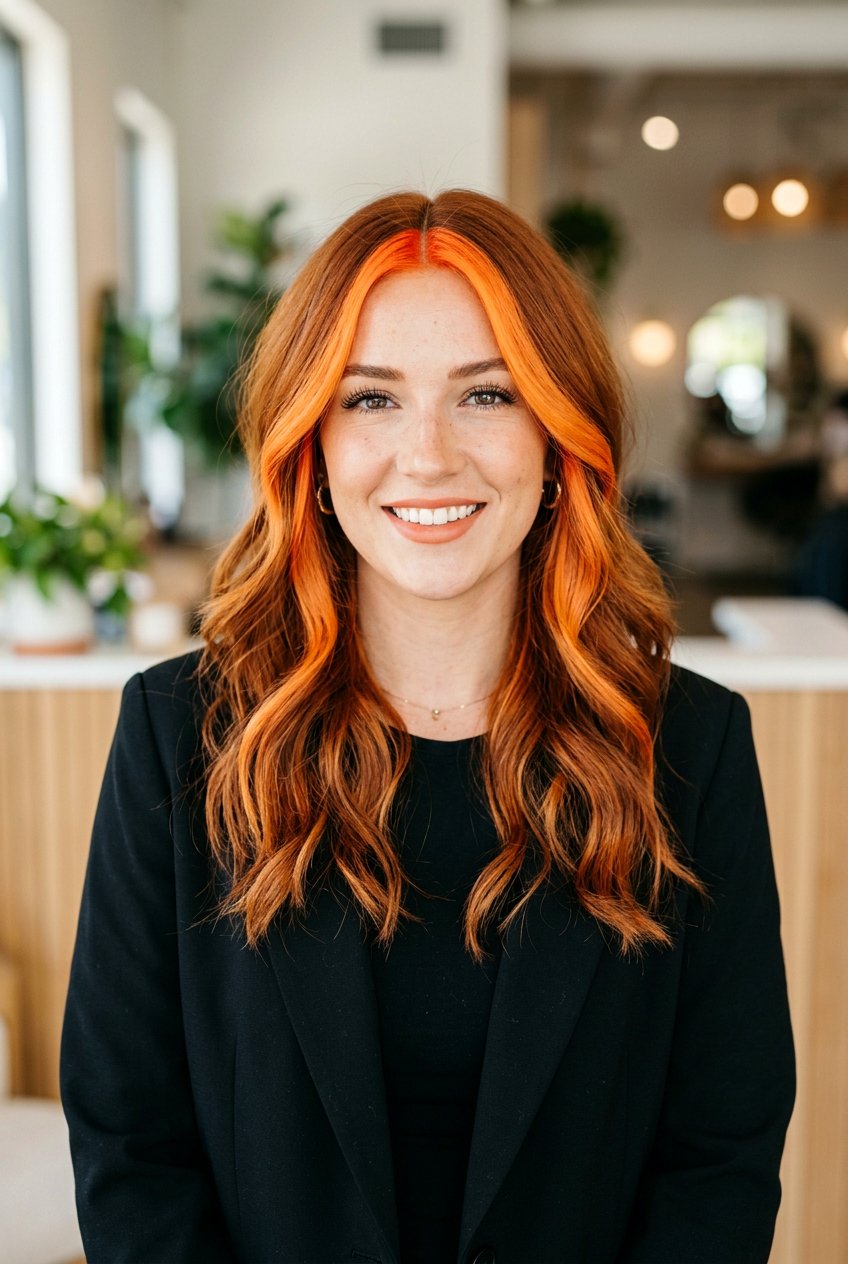 Face Framing Apricot Copper Ribbons Money Piece - 20 apricot copper ribbons hair - 20 apricot copper ribbons hair