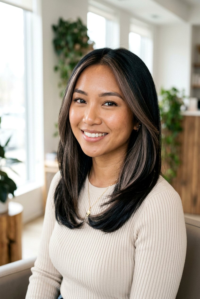 Face Framing Ash Brown Highlights - 20 ash brown highlights on black hair - 20 ash brown highlights on black hair