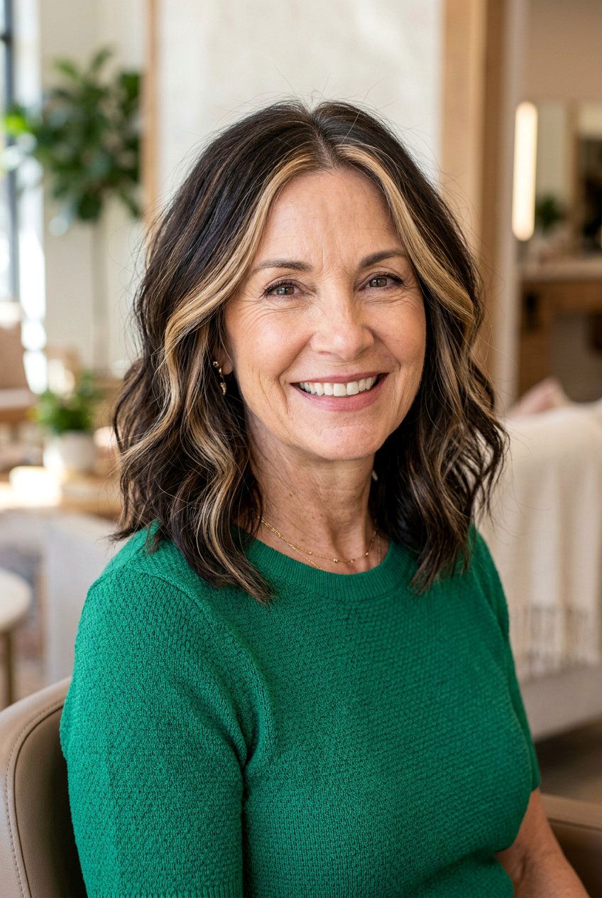 Face Framing Balayage - 20 soft brunette balayage for older women - 20 soft brunette balayage for older women