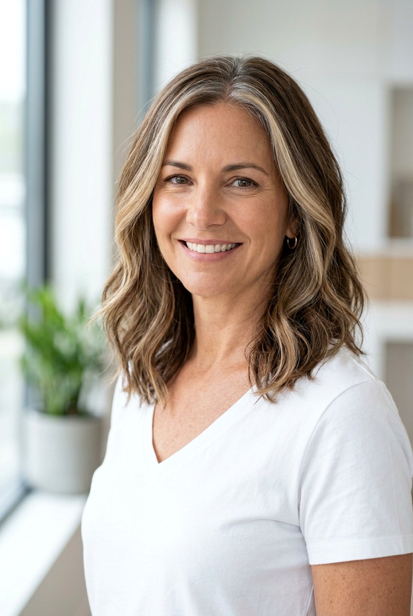 Face Framing Balayage to Blend Gray Temples - 20 balayage for gray blending - 20 balayage for gray blending