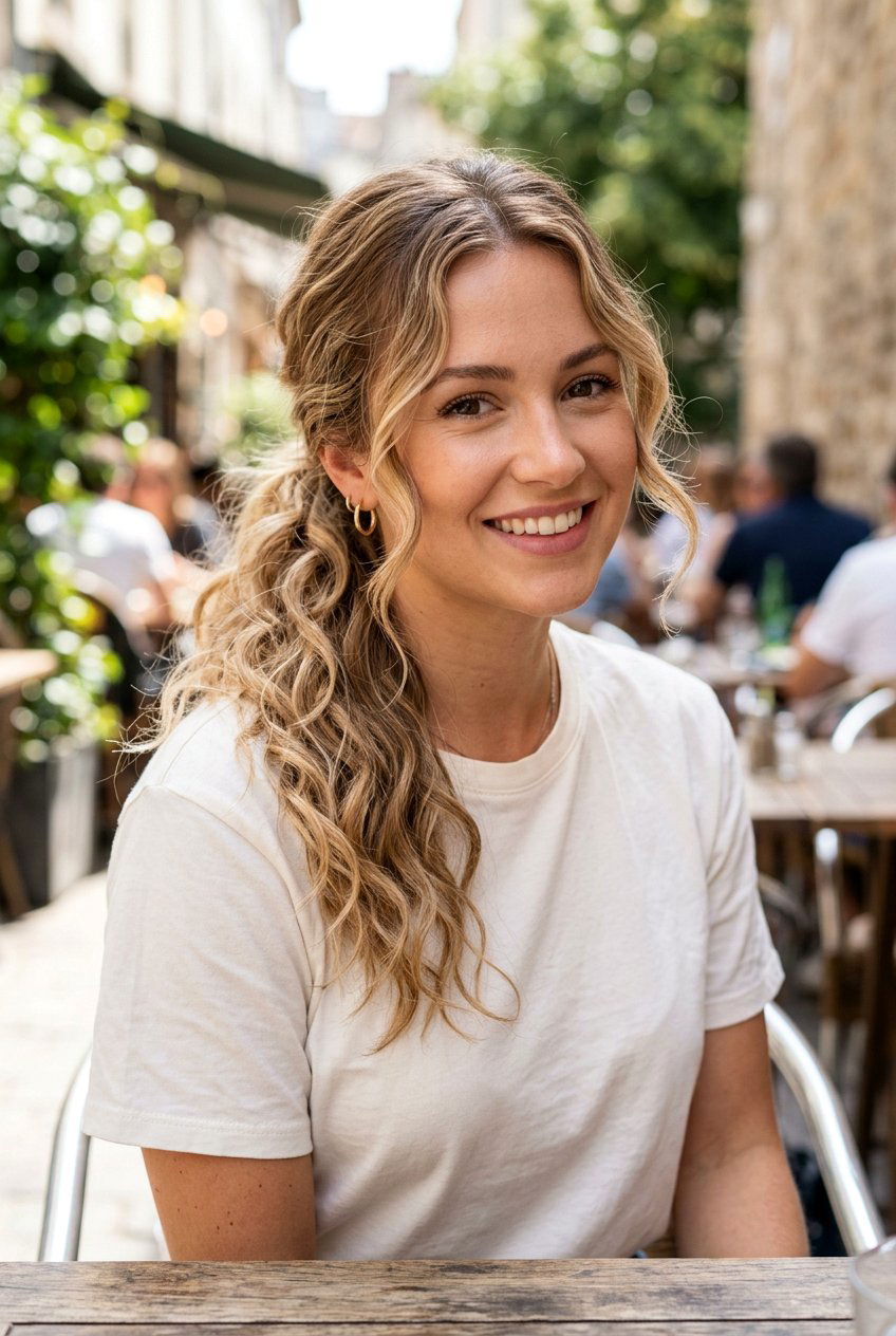 Face Framing Beach Waves Ponytail - 20 beach waves ponytail hairstyle - 20 beach waves ponytail hairstyle