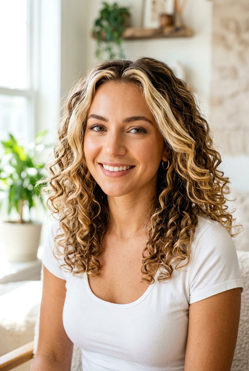 Face Framing Blonde Balayage on Curly Hair - 20 blonde balayage for curly hair - 20 blonde balayage for curly hair