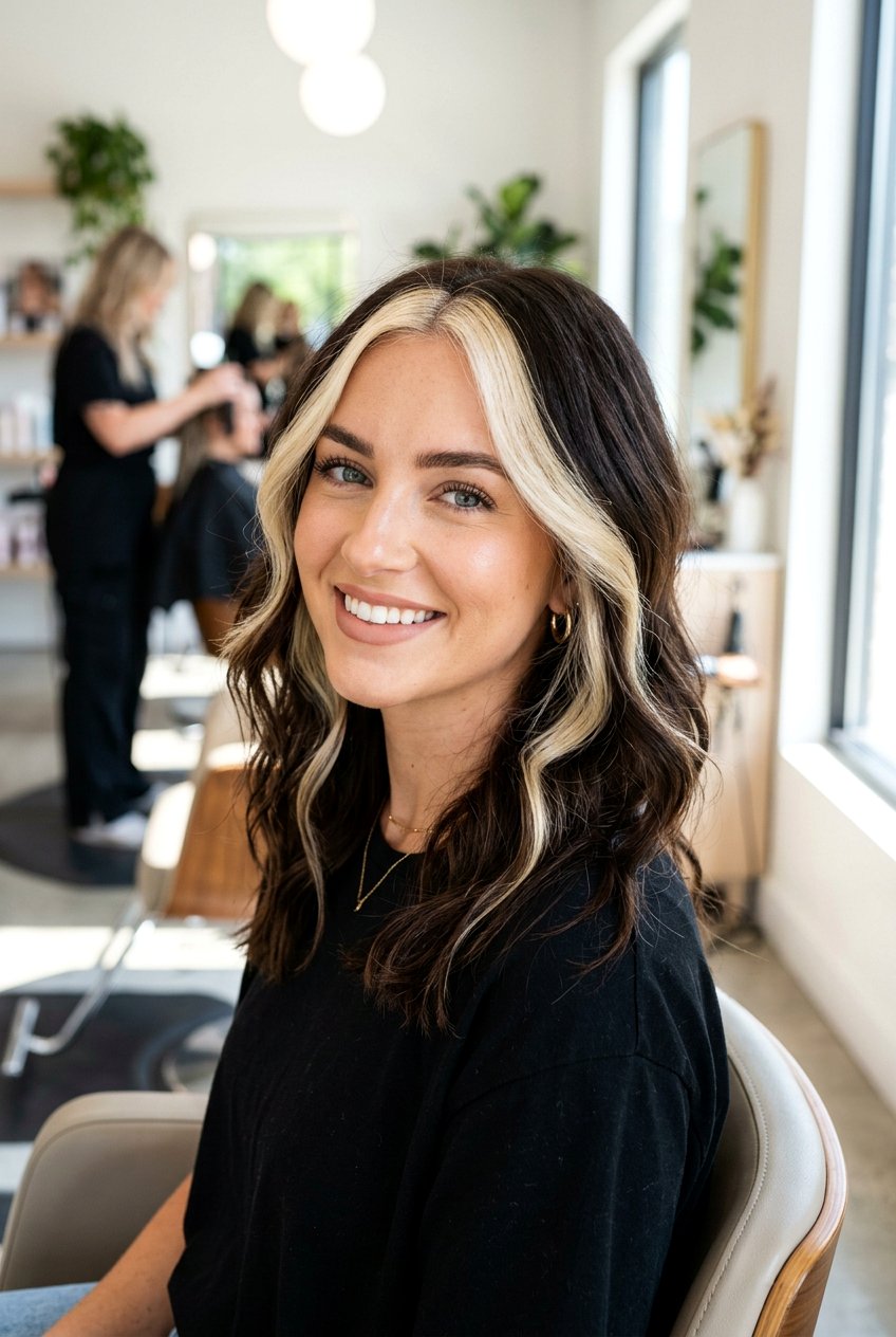 Face Framing Blonde Money Piece Brunette - 20 brunette hair with blonde highlights - 20 brunette hair with blonde highlights