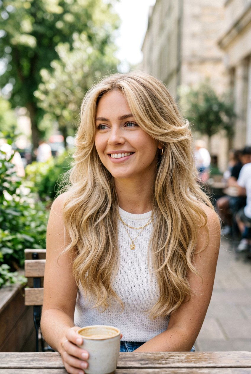 Face Framing Blonde On Long Layers - 20 hair color ideas for long layered hair - 20 hair color ideas for long layered hair