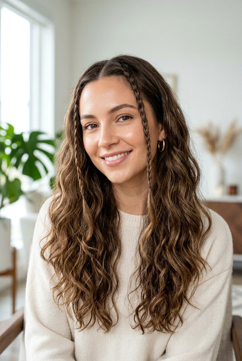 Face Framing Braids - 20 boho hairstyles for long hair - 20 boho hairstyles for long hair