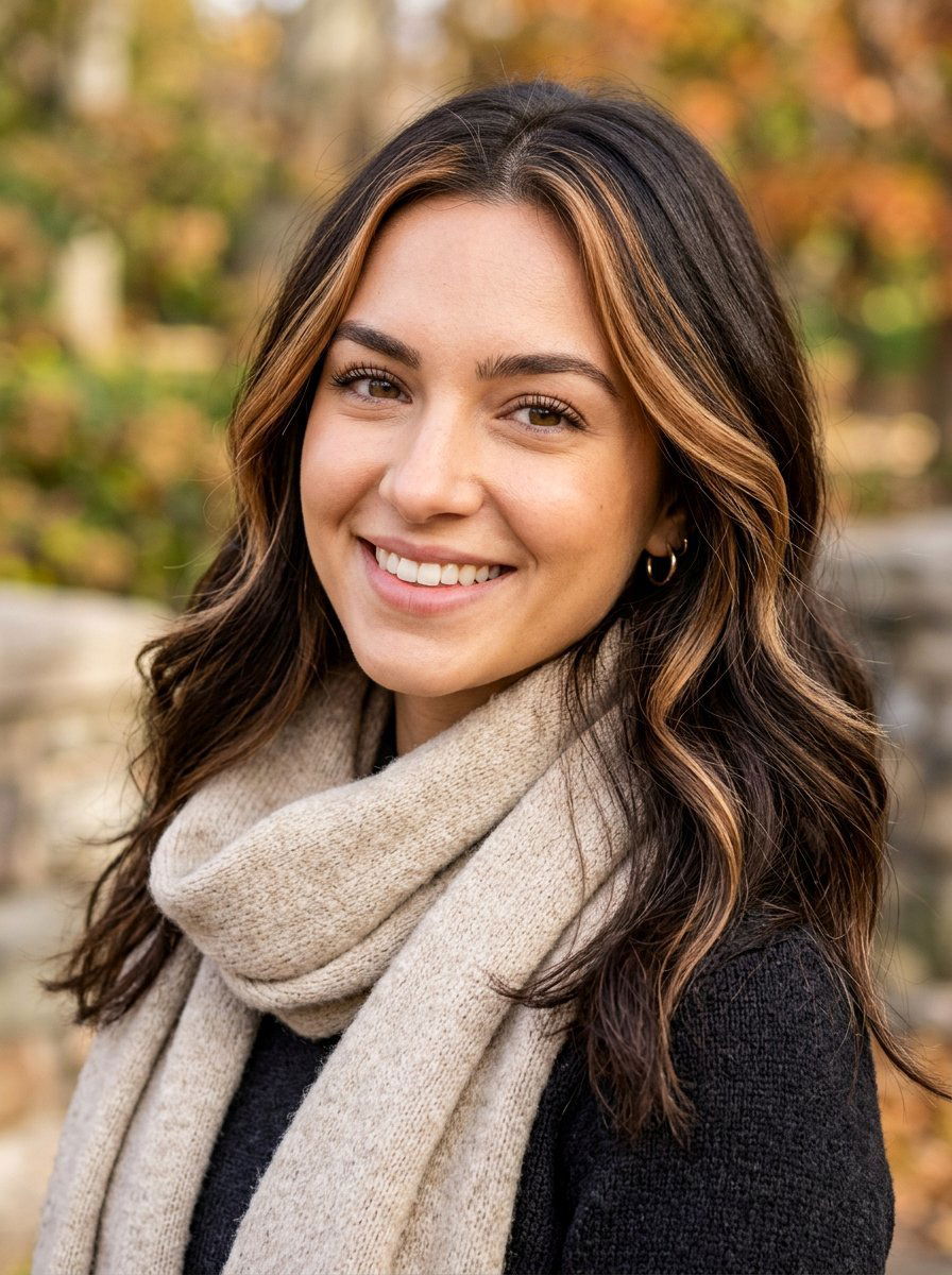 Face Framing Caramel Highlights Espresso Hair - 20 rich espresso with caramel money piece - 20 rich espresso with caramel money piece