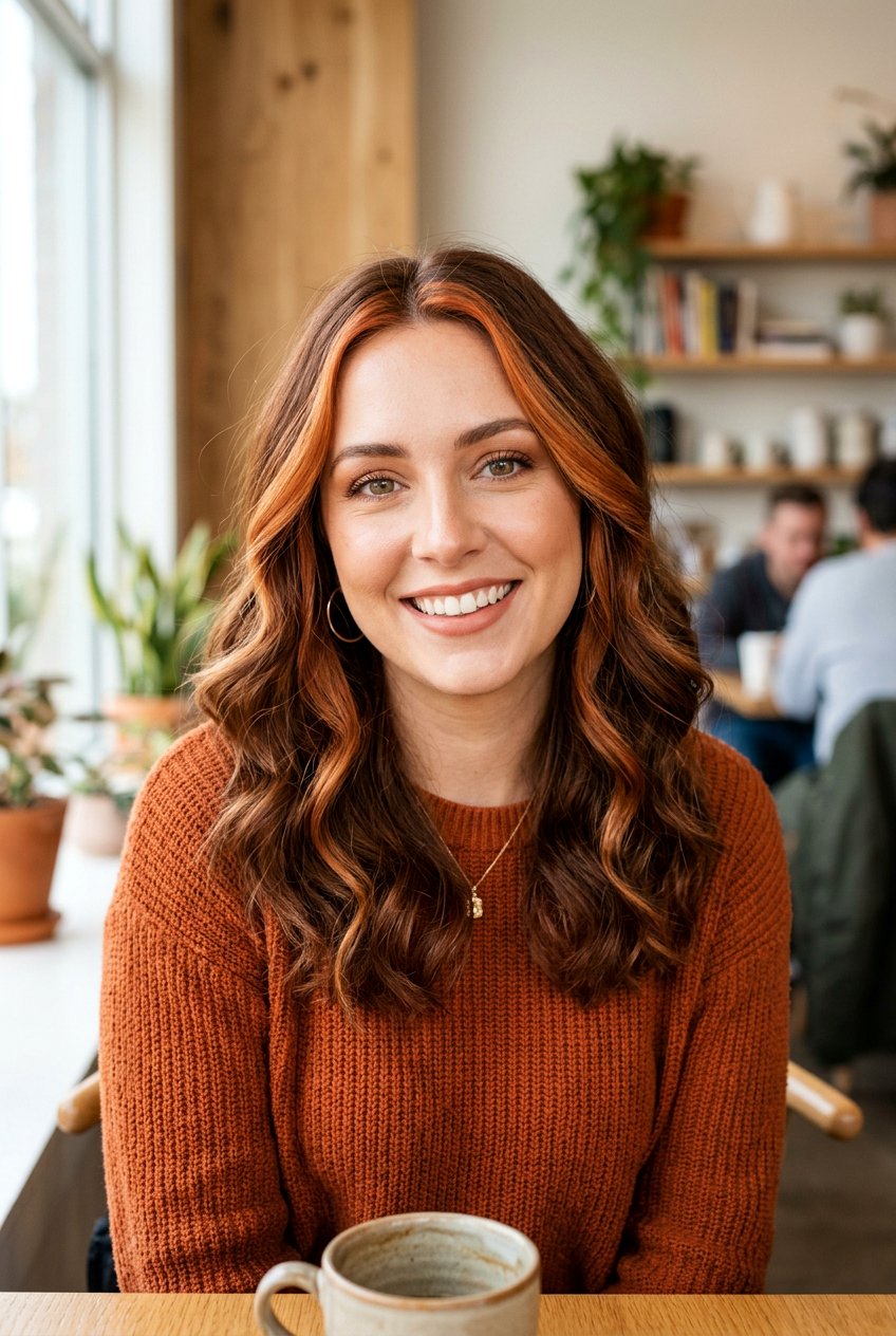 Face Framing Copper Front Streak - 20 front streak hair color - 20 front streak hair color