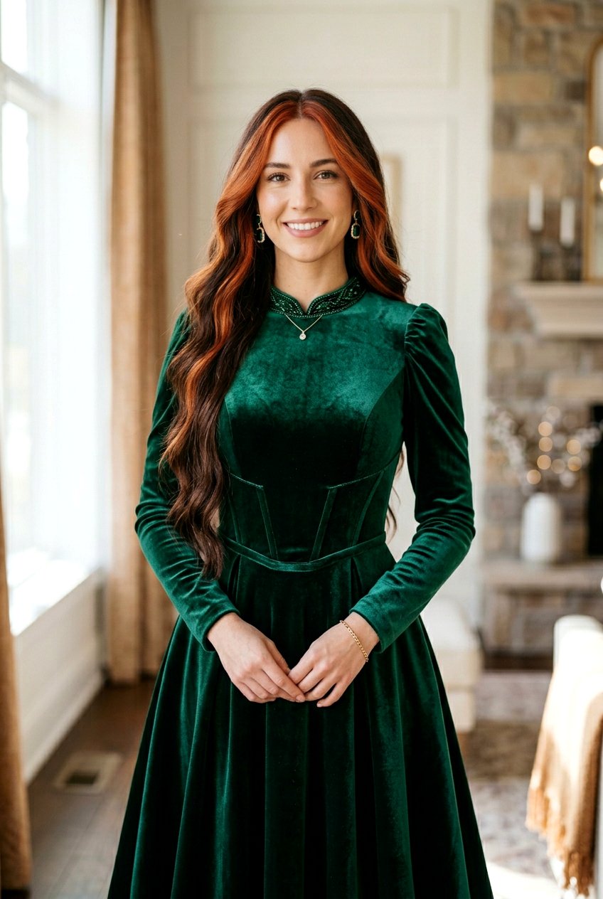 Face Framing Copper Red Highlights For Long Hair - 20 copper red money piece hair - 20 copper red money piece hair