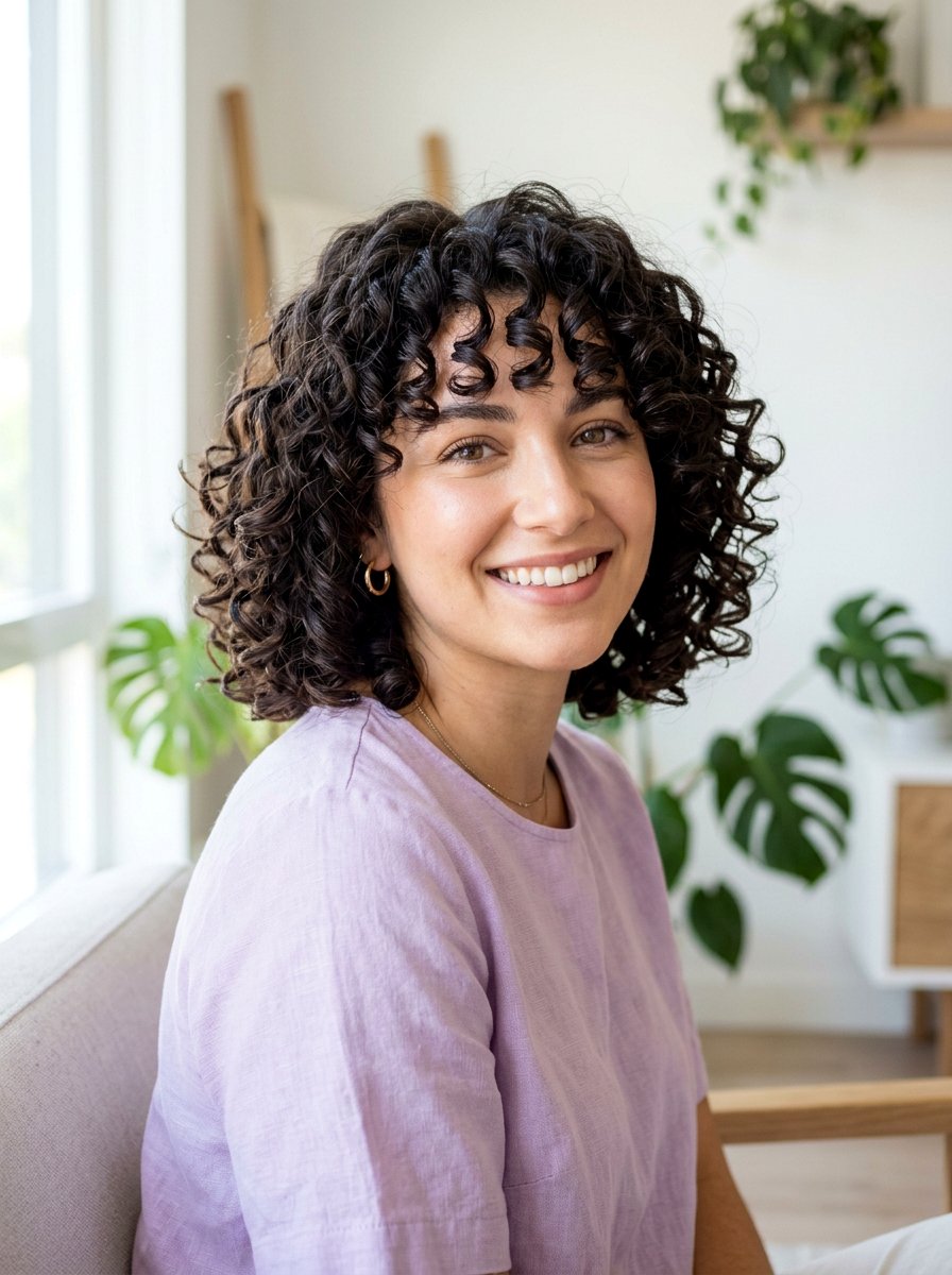 Face Framing Curly Bob - 20 easy hairstyle for curly bob women - 20 easy hairstyle for curly bob women