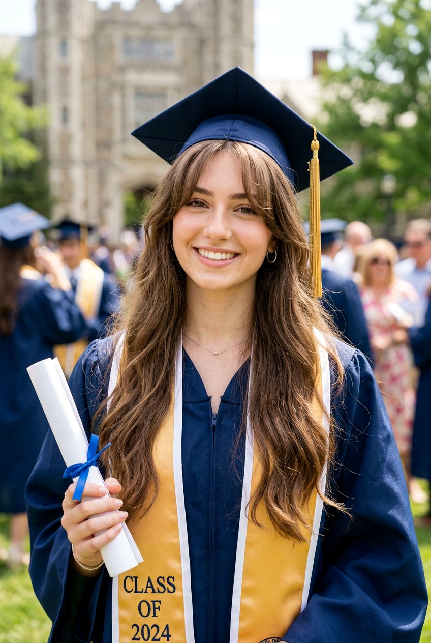 Face Framing Curtain Bangs - 20 graduation hairstyle for teenage girls - 20 graduation hairstyle for teenage girls