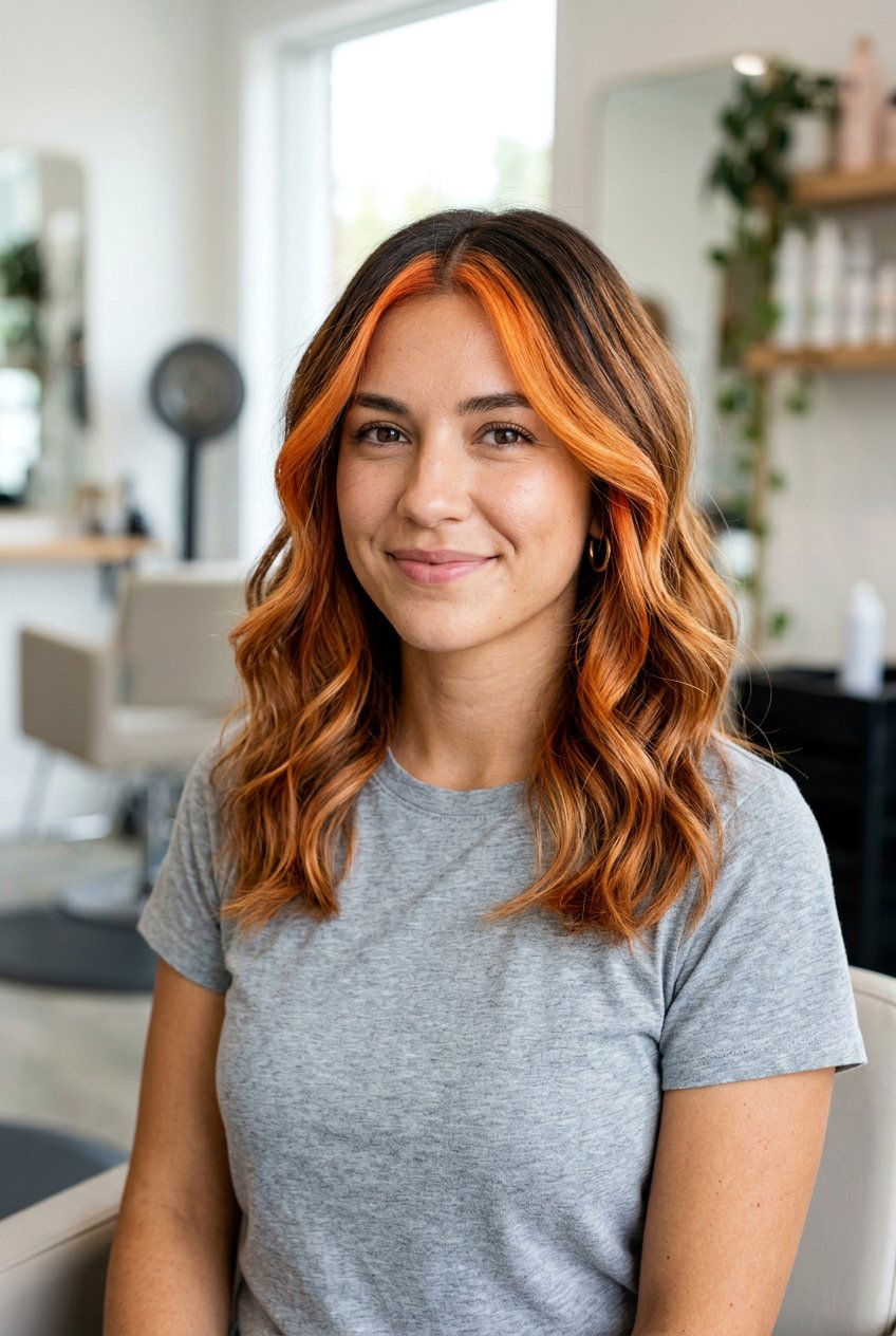 Face Framing Ginger Balayage Shadow Root - 20 ginger balayage with shadow root - 20 ginger balayage with shadow root