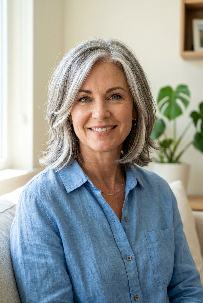 Face Framing Gray Layers - 20 gentle layers for naturally gray hair - 20 gentle layers for naturally gray hair