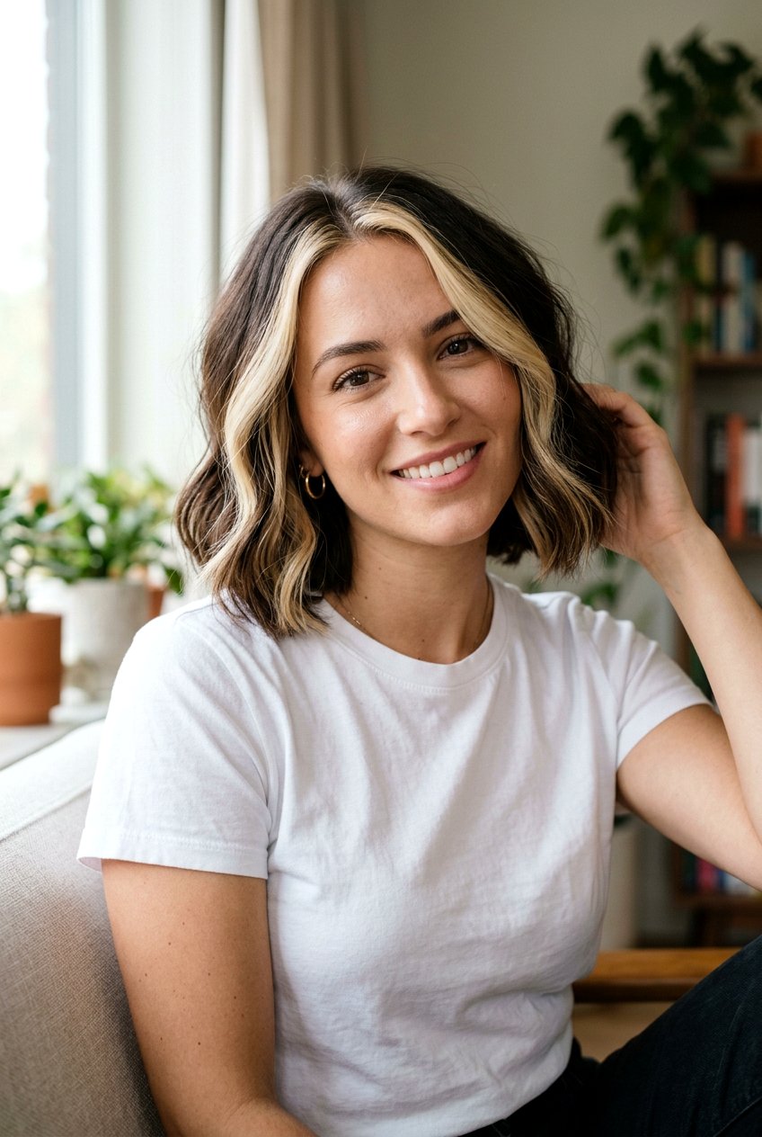 Face Framing Highlights Brunette Bob - 20 bob hair color ideas for brunettes - 20 bob hair color ideas for brunettes